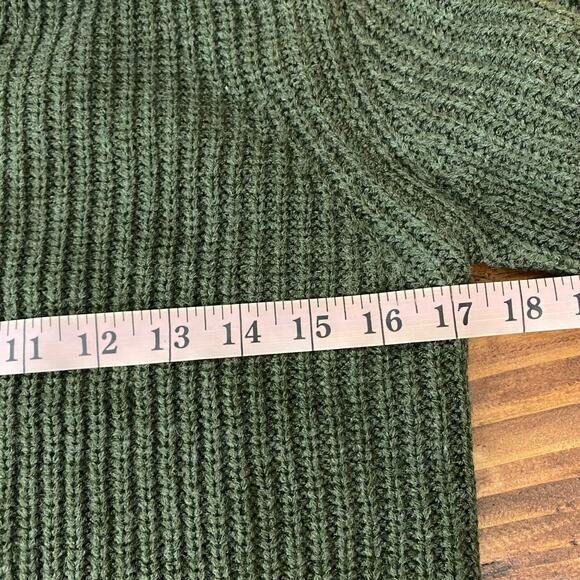 Sanctuary Open Back Ribbed Green Pullover Sweater Size Small - Picture 8 of 12